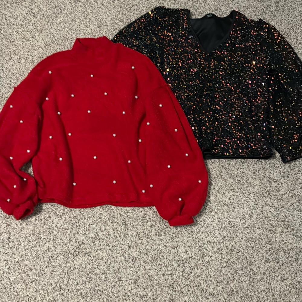 L SHEIN Holiday/Christmas Dress Shirts